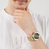 Thumbnail Image 4 of HUGO #LIT Men's Green Dial & Gold IP Stainless Steel Bracelet Watch