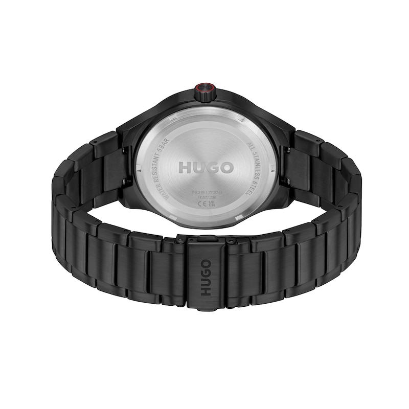 Main Image 2 of HUGO #LIT Men's Black Dial & Black IP Stainless Steel Bracelet Watch