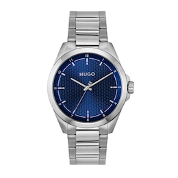 HUGO #SEAM Men's Blue Dial & Stainless Steel Bracelet Watch