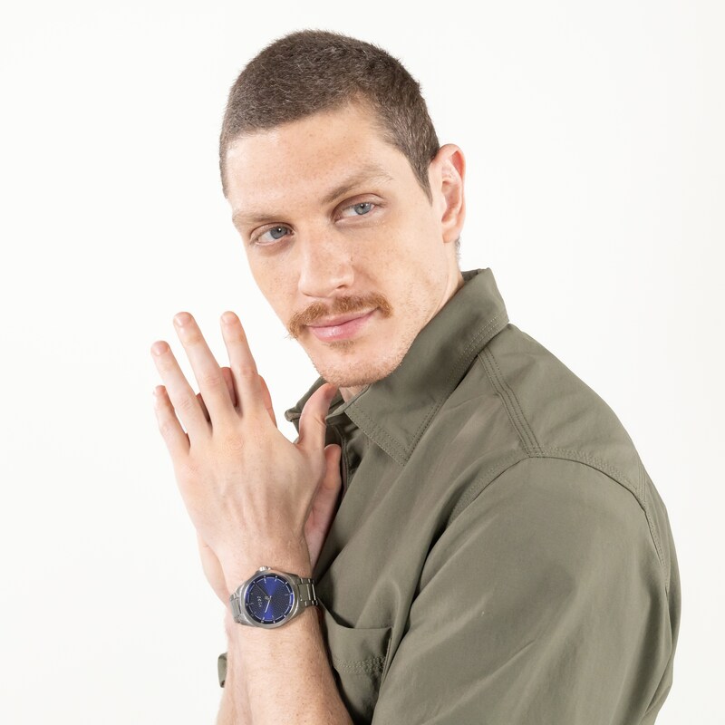 Main Image 4 of HUGO #SEAM Men's Blue Dial & Stainless Steel Bracelet Watch