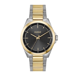 HUGO #SEAM Men's Black Dial & IP Stainless Steel Bracelet Watch