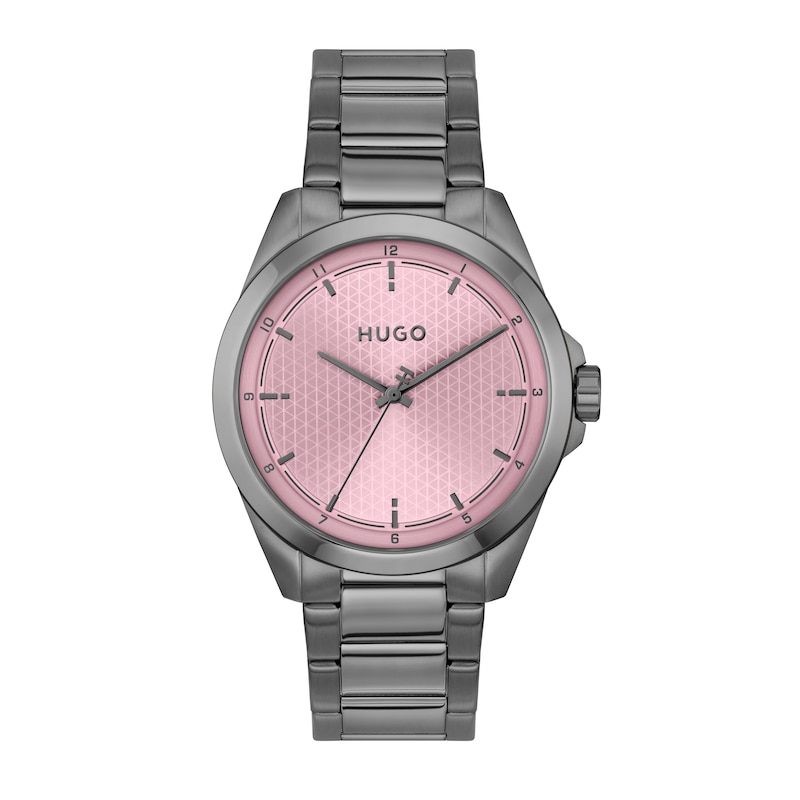 Main Image 1 of HUGO #SEAM Men's Pink Dial & IP Stainless Steel Bracelet Watch