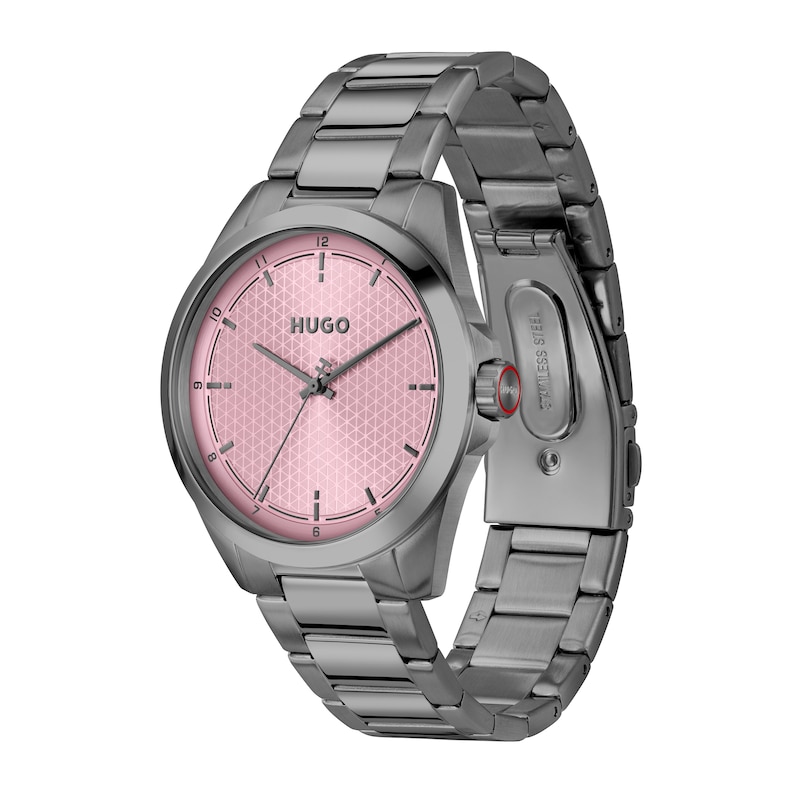 Main Image 3 of HUGO #SEAM Men's Pink Dial & IP Stainless Steel Bracelet Watch