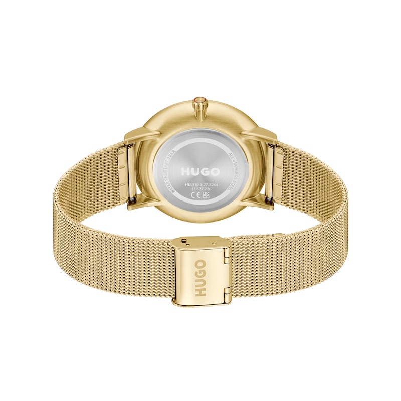 Main Image 2 of HUGO #STYLE Men's Black Dial & Gold IP Stainless Steel Bracelet Watch