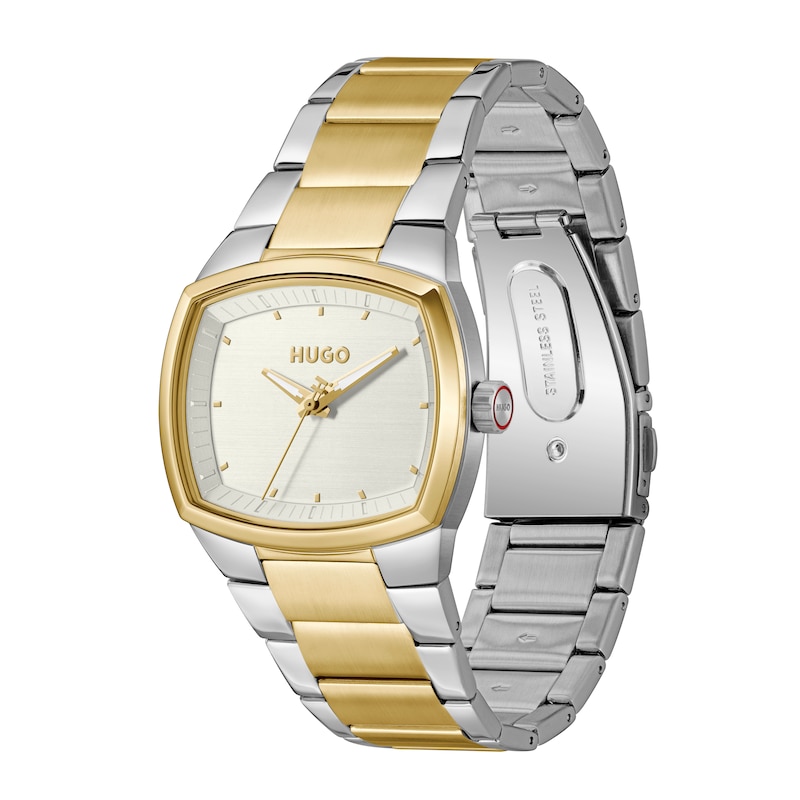 Main Image 3 of HUGO #TELLY Men's Silver-Tone Dial & IP Stainless Steel Bracelet Watch