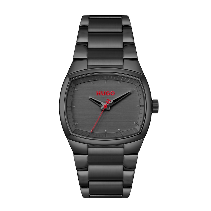 Main Image 1 of HUGO #TELLY Men's Black Dial & Black IP Stainless Steel Bracelet Watch