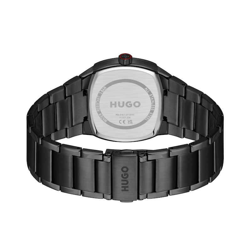 Main Image 2 of HUGO #TELLY Men's Black Dial & Black IP Stainless Steel Bracelet Watch