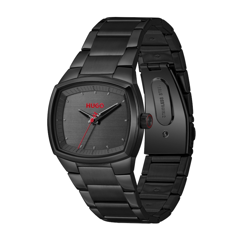 Main Image 3 of HUGO #TELLY Men's Black Dial & Black IP Stainless Steel Bracelet Watch