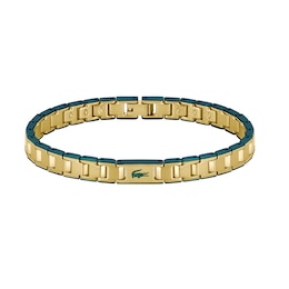 Lacoste Men's Metropole Edge Gold IP Stainless Steel Link Bracelet