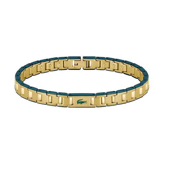 Lacoste Men's Metropole Edge Gold IP Stainless Steel Link Bracelet