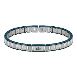 Lacoste Metropole Green Enamel & Stainless Steel Link Bracelet