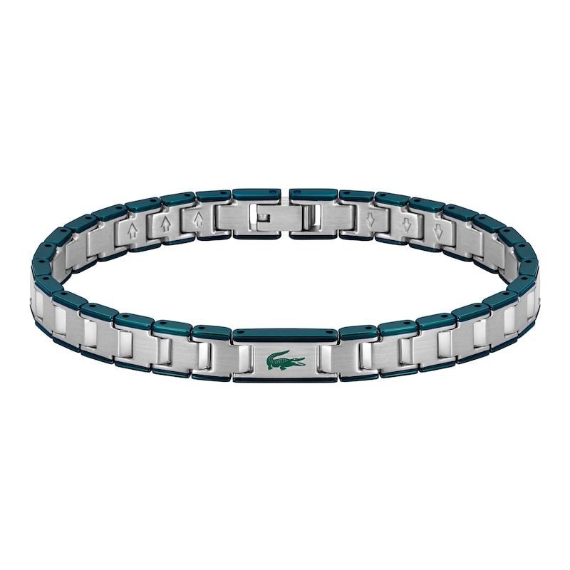 Main Image 1 of Lacoste Metropole Green Enamel & Stainless Steel Link Bracelet