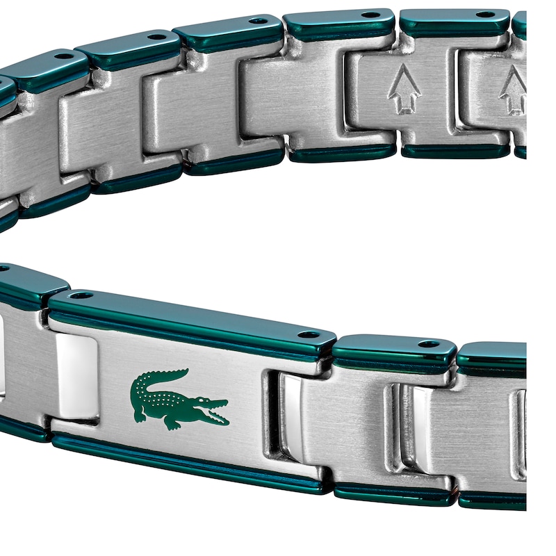 Main Image 2 of Lacoste Metropole Green Enamel & Stainless Steel Link Bracelet