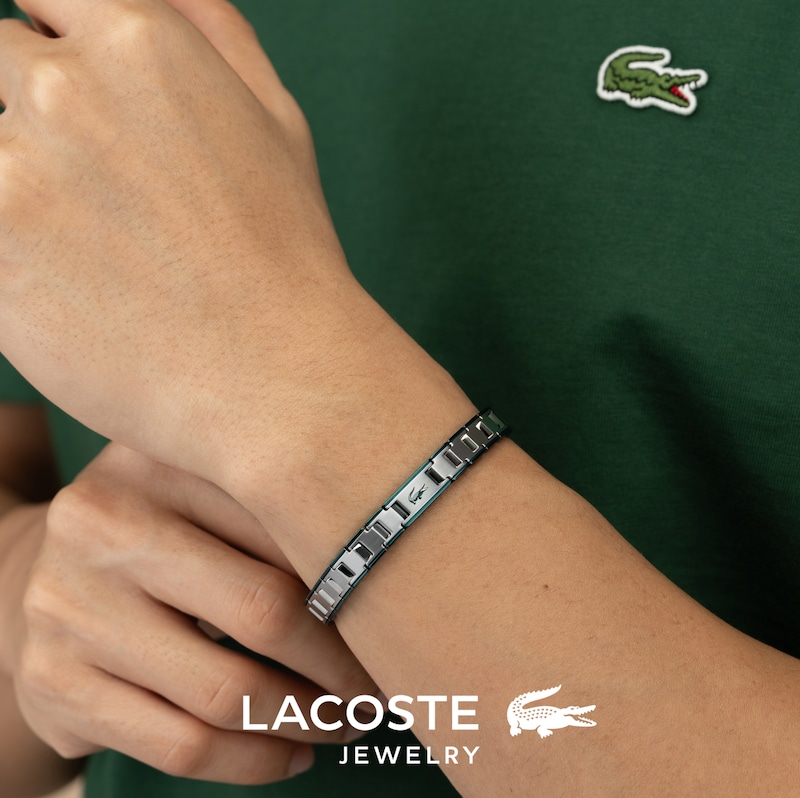 Main Image 5 of Lacoste Metropole Green Enamel & Stainless Steel Link Bracelet