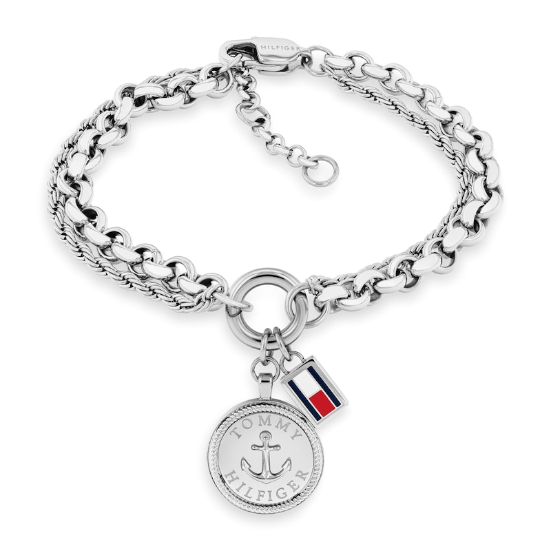 Main Image 1 of Tommy Hilfiger Women's Nautical Charm Bracelet in Stainless Steel