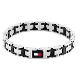 Tommy Hilfiger Men's Two-Tone Black IP & Stainless Steel Bracelet