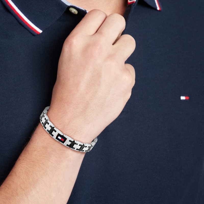 Main Image 3 of Tommy Hilfiger Men's Two-Tone Black IP & Stainless Steel Bracelet