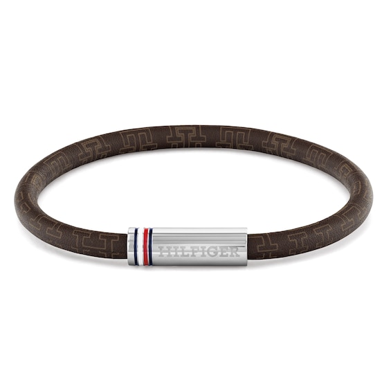 Tommy Hilfiger Men's Brown Leather Multi-Cord Bracelet