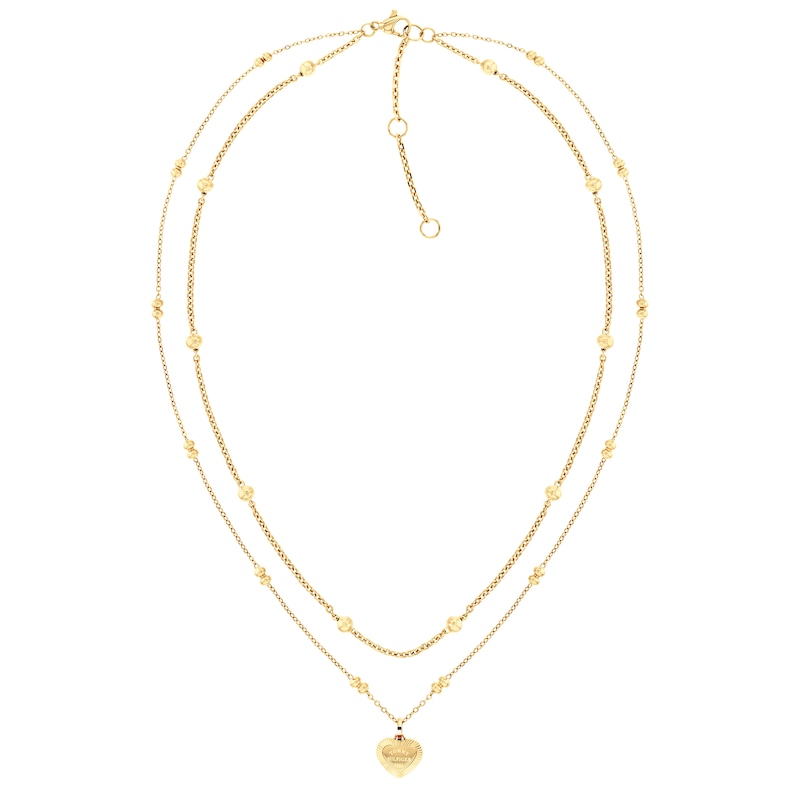 Main Image 1 of Tommy Hilfiger Gold-Plated Heart Charm Layered Necklace