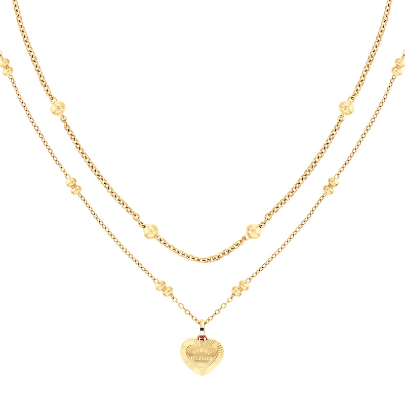 Main Image 2 of Tommy Hilfiger Gold-Plated Heart Charm Layered Necklace