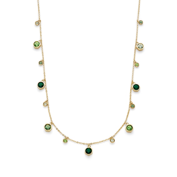 Olivia Burton Mini Droplet Womens Gold IP Necklace with Gree