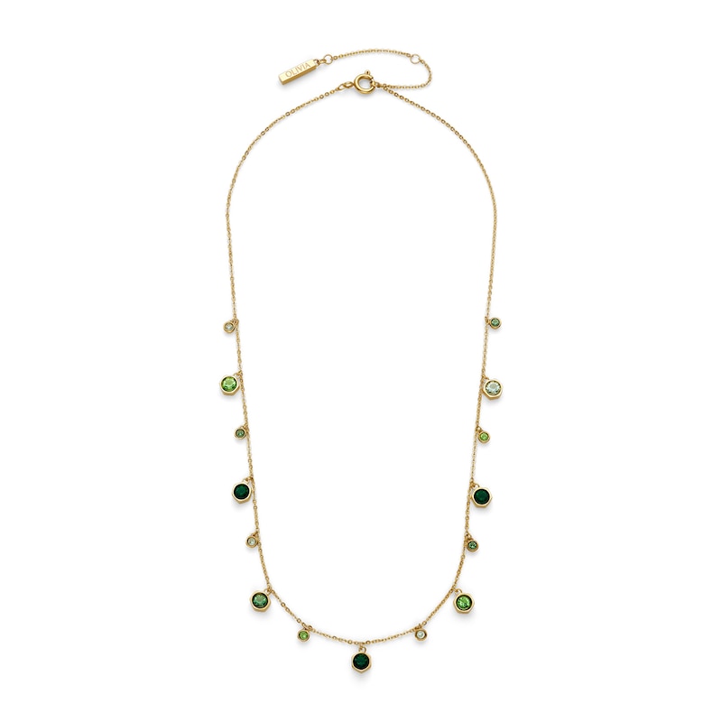 Main Image 2 of Olivia Burton Mini Droplet Women's Gold IP Necklace with Green Crystal