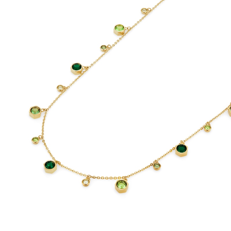 Main Image 4 of Olivia Burton Mini Droplet Women's Gold IP Necklace with Green Crystal