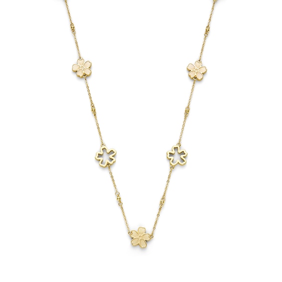 Olivia Burton Forget Me Not Gold Tone Stainless Steel Station Necklace