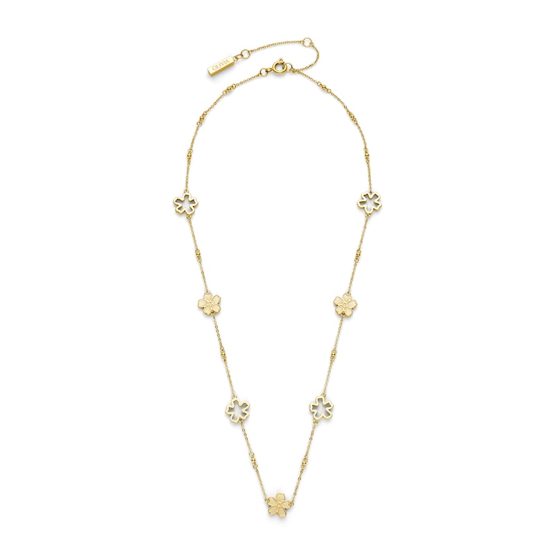 Main Image 2 of Olivia Burton Forget Me Not Gold Tone Stainless Steel Station Necklace