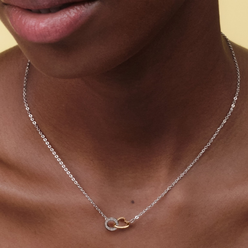 Main Image 3 of Olivia Burton Kindred Interlink Women's Stainless Steel & Rose Gold IP Necklace