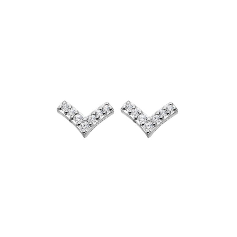 Main Image 2 of Hot Diamonds Lustre Sterling Silver & Topaz V-Shaped Stud Earrings