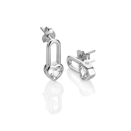 Hot Diamonds Sterling Silver & Topaz Heart Shaped Solitaire Earrings