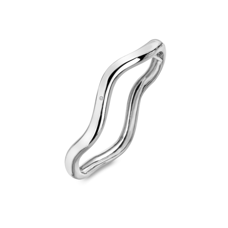 Main Image 2 of Hot Diamonds Fiji Sterling Silver Wave Bangle