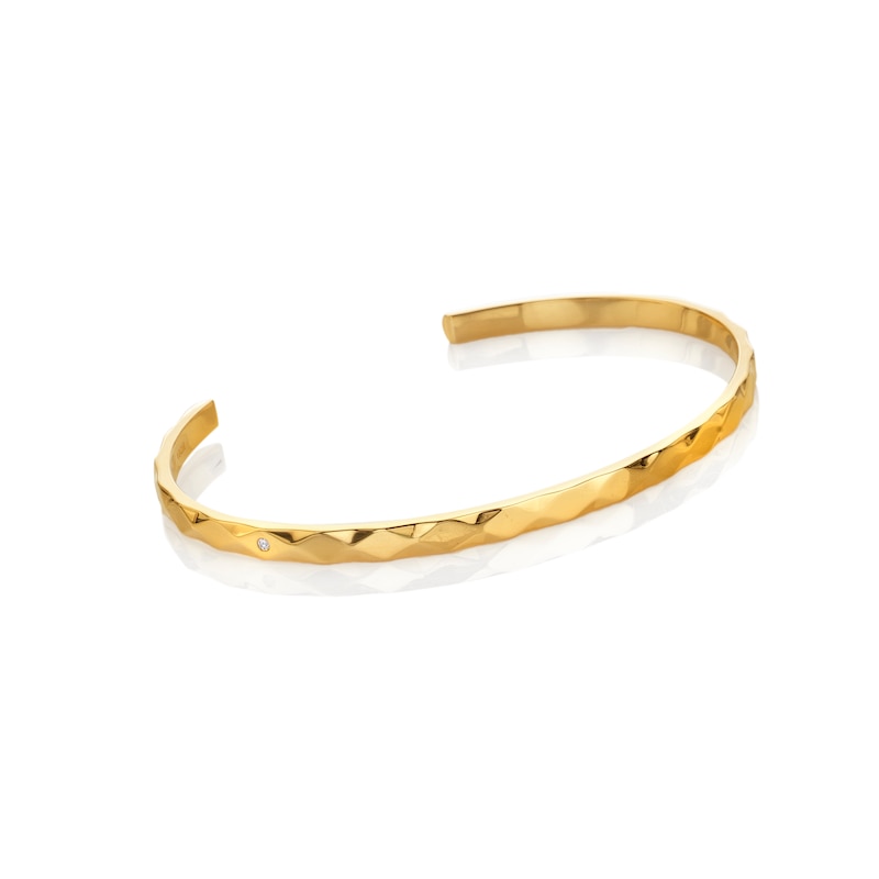 Main Image 1 of Hot Diamonds X Golden Edit Yellow Gold Plate Harlequin Bangle