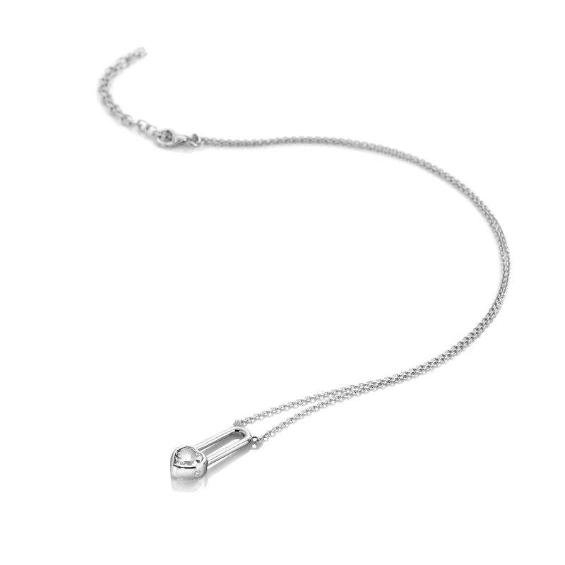 Main Image 1 of Hot Diamonds Sterling Silver & Topaz Heart Shaped Solitaire Necklace