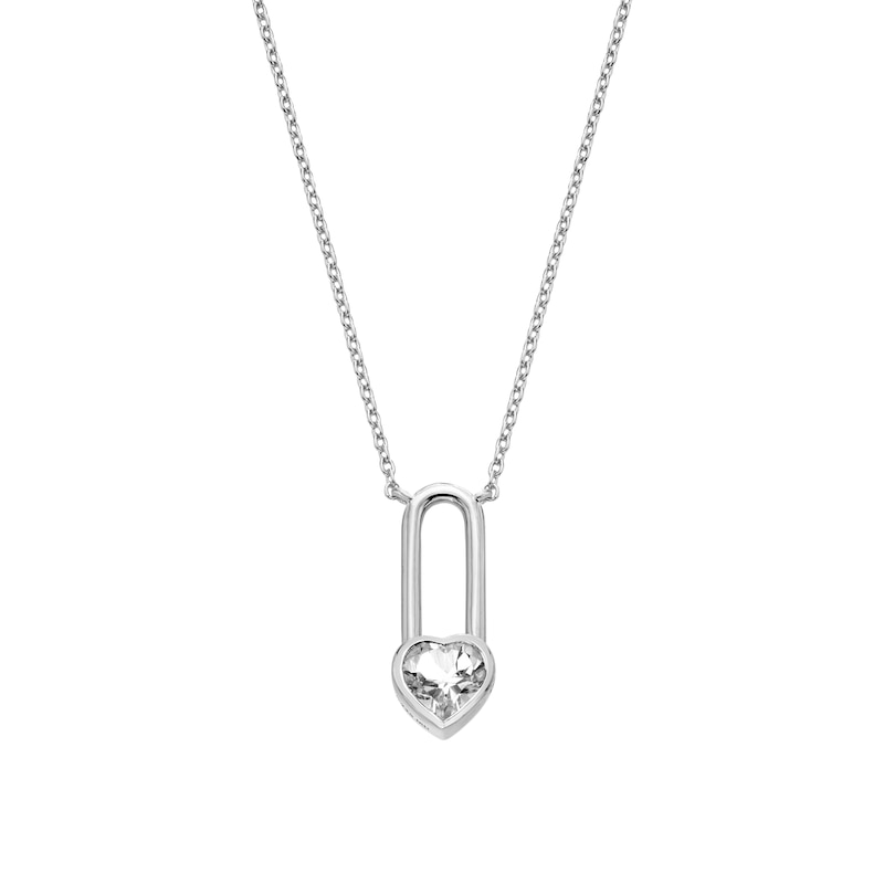 Main Image 2 of Hot Diamonds Sterling Silver & Topaz Heart Shaped Solitaire Necklace