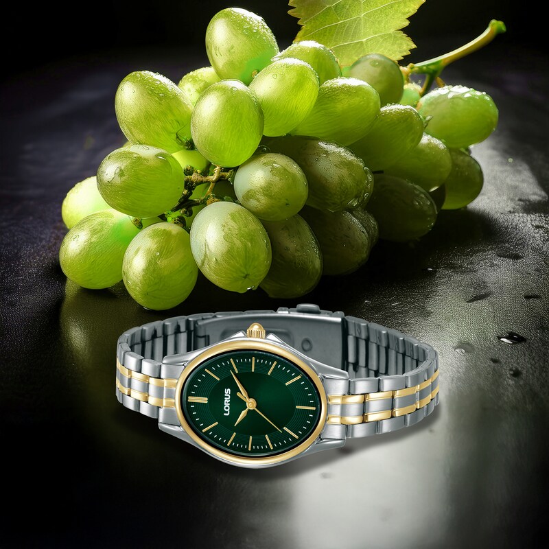 Main Image 5 of Lorus Women's Heritage Ladies' Oval Green Dial Two-Tone Stainless Steel Bracelet Watch