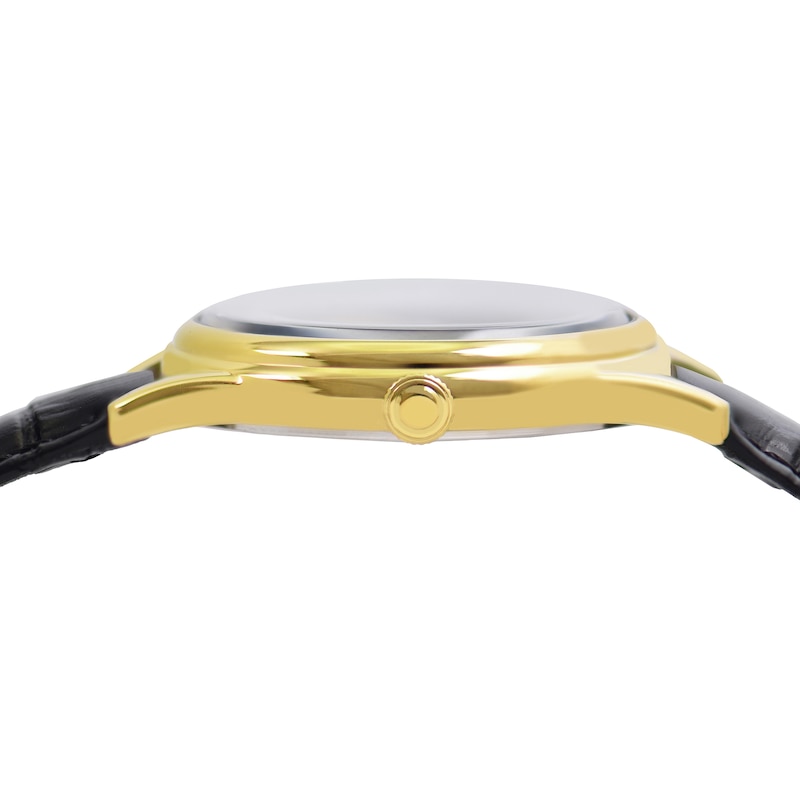 Main Image 3 of Lorus Men's Signature Champagne Dial Black Leather Strap Watch