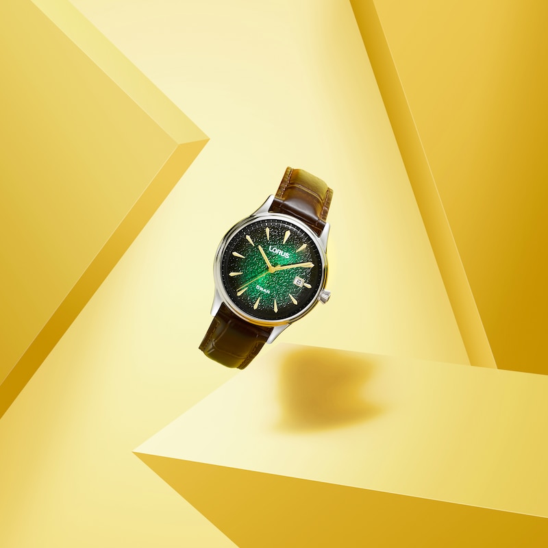 Main Image 4 of Lorus Men's Signature Green Dial Brown Leather Strap Watch