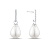 Thumbnail Image 1 of Sterling Silver Cultured Freshwater Pearl & Cubic Zirconia Drop Earrings
