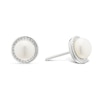 Thumbnail Image 1 of Sterling Silver Freshwater Pearl Rope Halo Stud Earrings