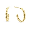 Thumbnail Image 1 of Sterling Silver Yellow Gold Plated Seed Half Hoop Earrings