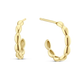 HS Edit ESSENTIALS Sterling Silver Yellow Gold Plated Seed Half Hoop Earrings