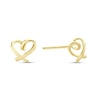 Thumbnail Image 1 of Sterling Silver Yellow Gold Plated Open Heart Stud Earrings