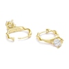 Thumbnail Image 2 of Sterling Silver Yellow Gold Plated Cubic Zirconia Drop Twist Hoop Earrings