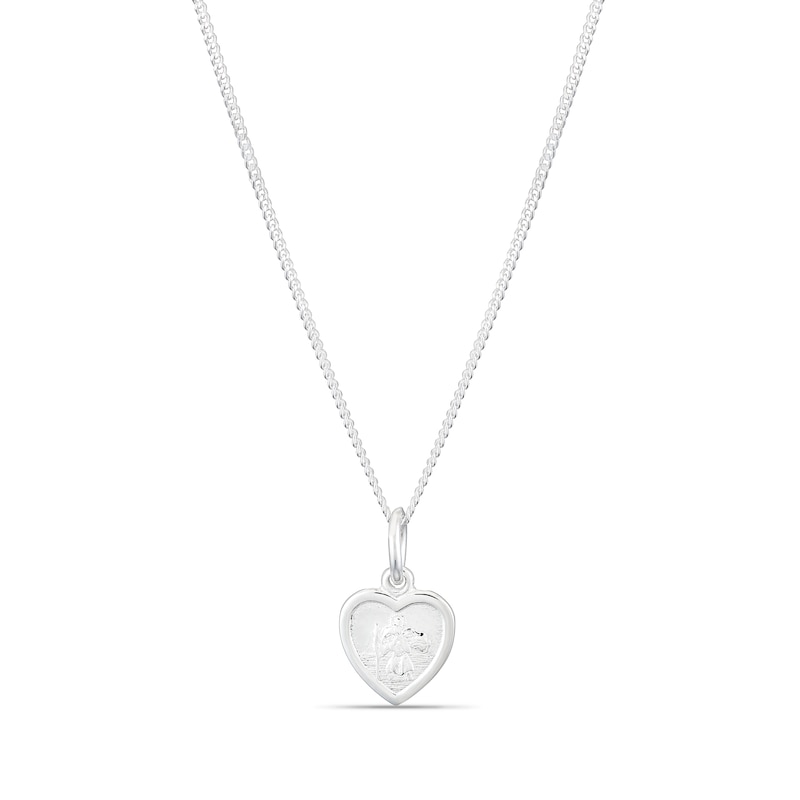 Main Image 1 of Children's Sterling Silver St. Christopher Heart Pendant
