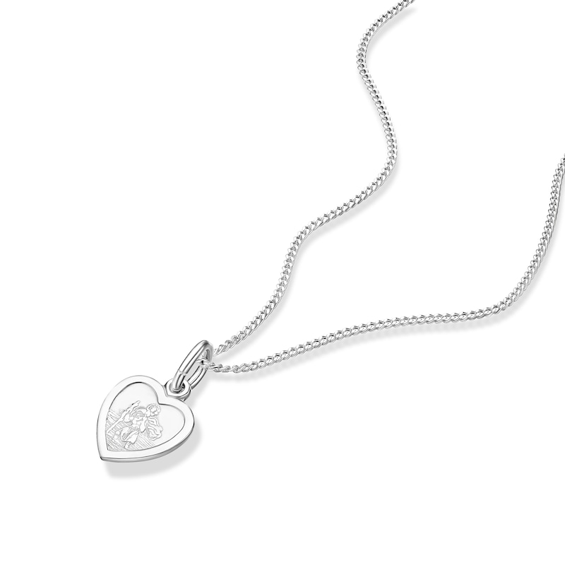 Main Image 2 of Children's Sterling Silver St. Christopher Heart Pendant