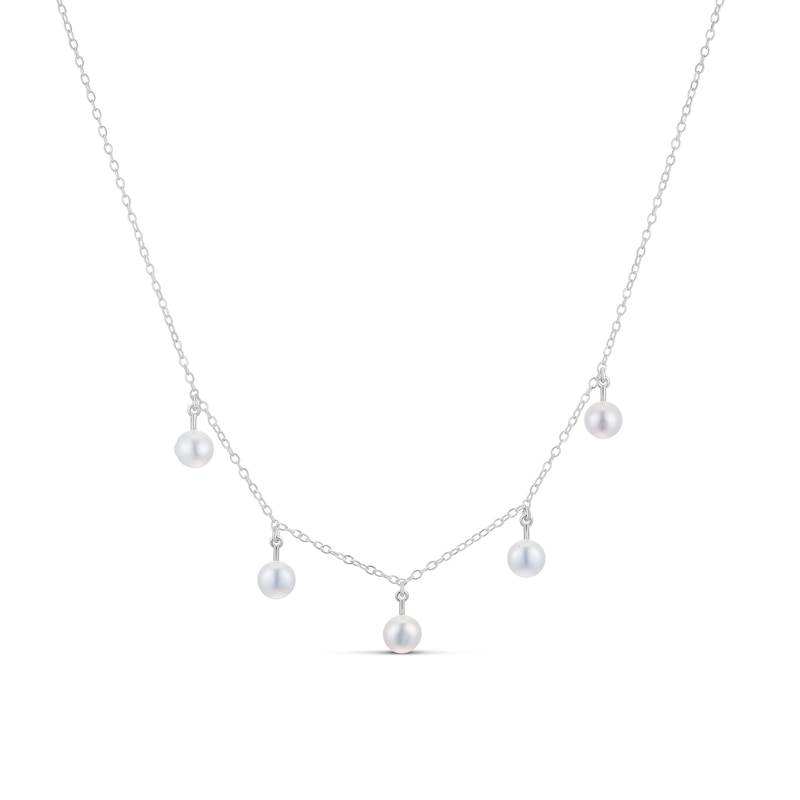 Main Image 1 of Sterling Silver Freshwater Pearl Droplet Necklace