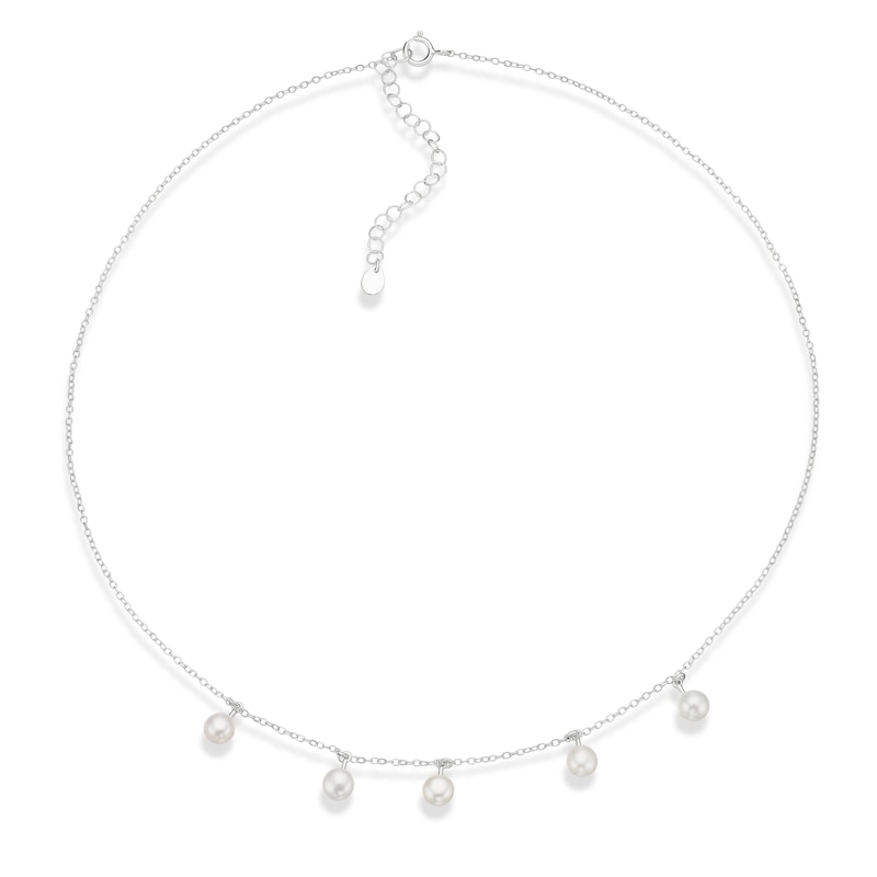 Main Image 2 of Sterling Silver Freshwater Pearl Droplet Necklace