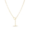 Thumbnail Image 1 of Sterling Silver Yellow Gold Plated T Bar Chain Necklace